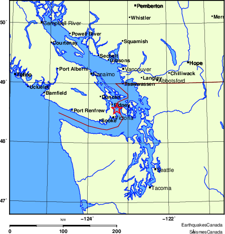 Map of Earthquake Localities