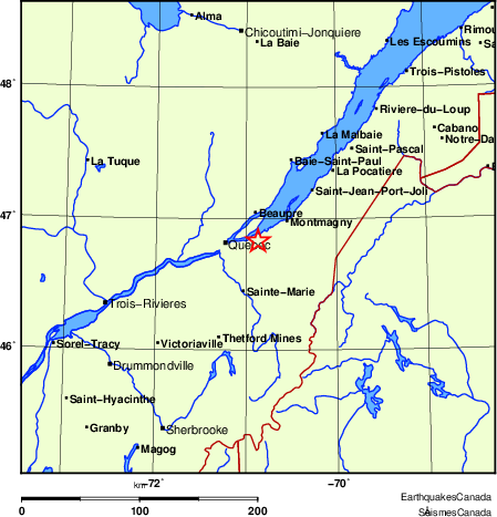 Map of Earthquake Localities