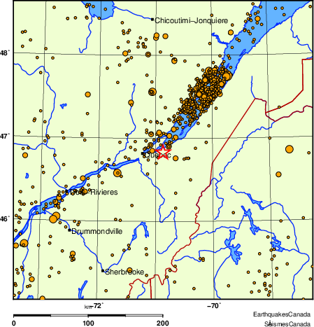 Map of earthquakes magnitude 2.0 and larger, 2000 - present