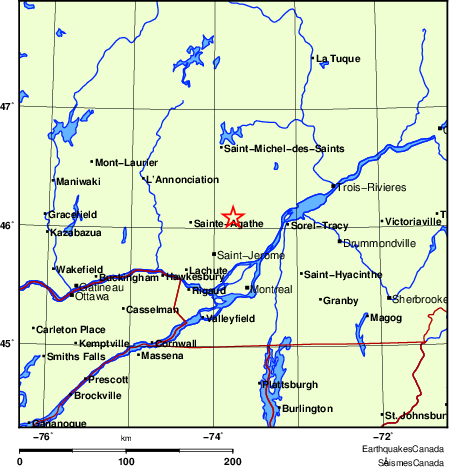 Map of Earthquake Localities