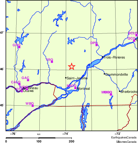 carte des localisations des stations sismologiques locales