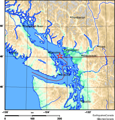 carte des environs du séisme