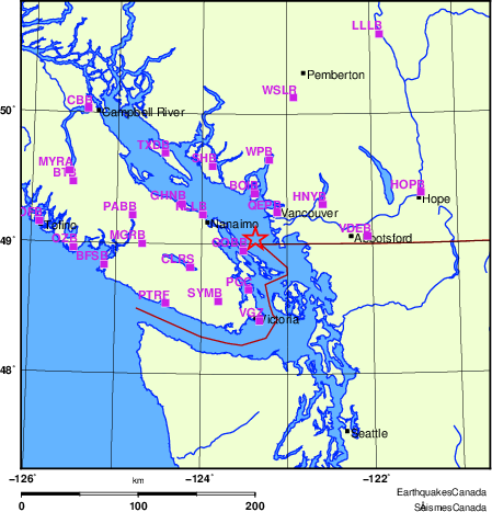 Map of Regional Seismographs