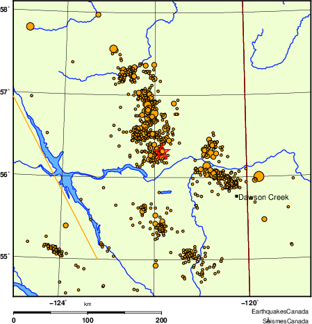 Map of earthquakes magnitude 2.0 and larger, 2000 - present