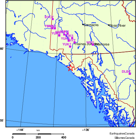 carte des localisations des stations sismologiques locales