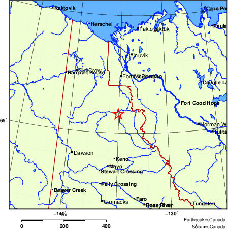 carte des endroits près de l'épicentre