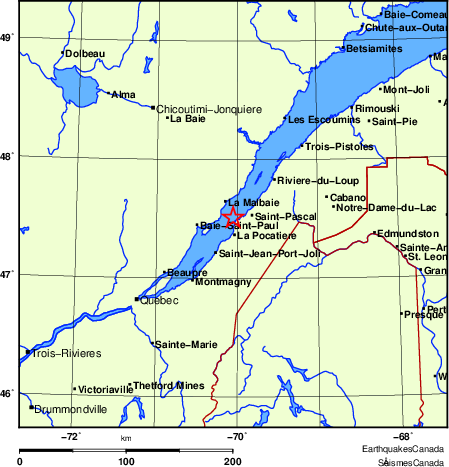 Map of Earthquake Localities