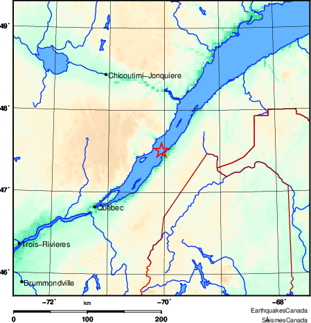 carte des environs du séisme