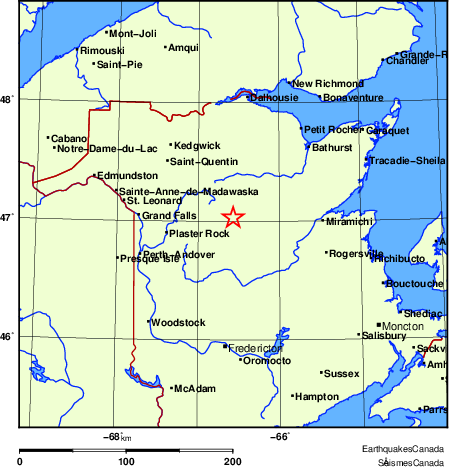 carte des endroits près de l'épicentre