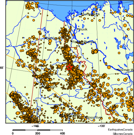 Map of earthquakes magnitude 2.0 and larger, 2000 - present