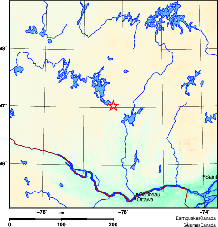 carte des environs du séisme