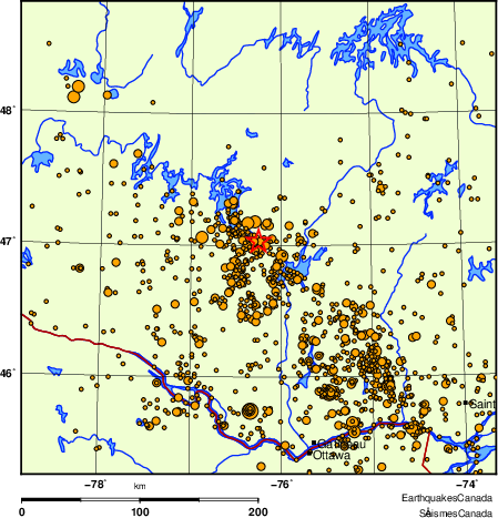 Map of earthquakes magnitude 2.0 and larger, 2000 - present