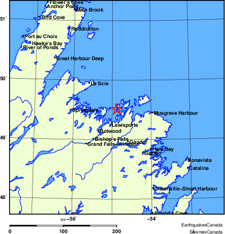 Map of historical earthquakes magnitude 5.0 and larger. Details in the data table below
