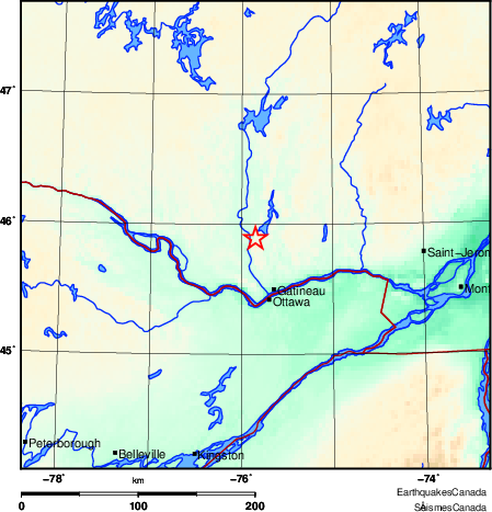 carte des environs du séisme