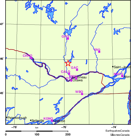 Map of Regional Seismographs