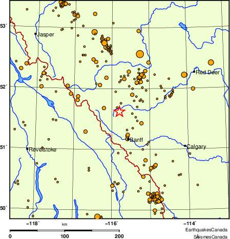 carte des des séismes de magnitude 2,0 et plus depuis 2000