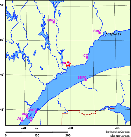 Map of Regional Seismographs