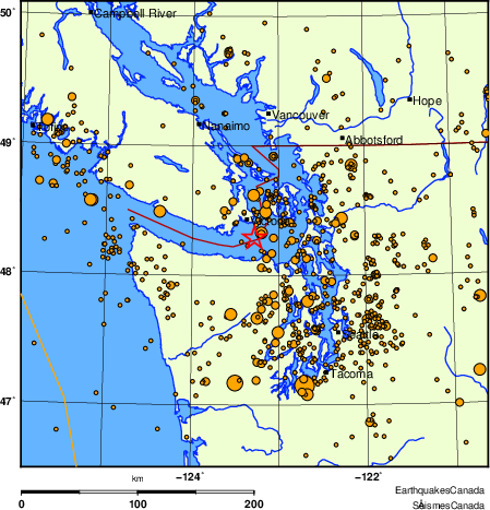 Map of earthquakes magnitude 2.0 and larger, 2000 - present
