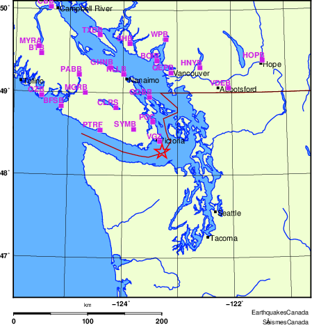 carte des localisations des stations sismologiques locales