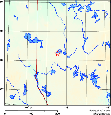 carte des environs du séisme