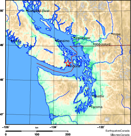 carte des environs du séisme