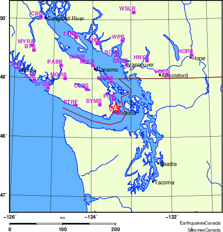 Map of Regional Seismographs