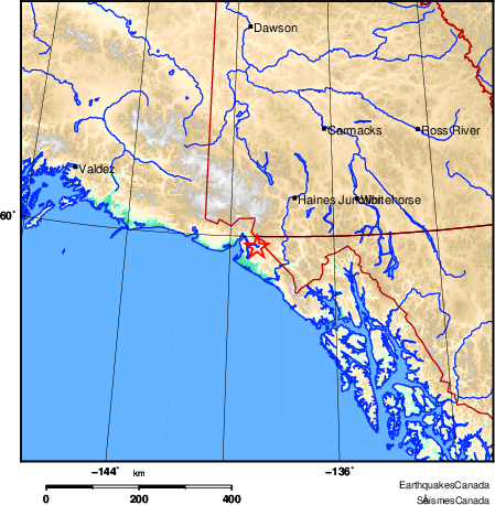 carte des environs du séisme