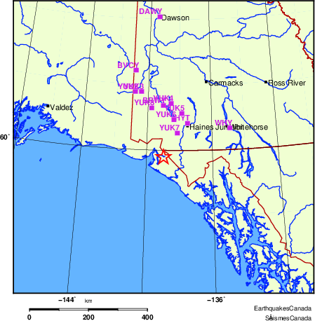 carte des localisations des stations sismologiques locales