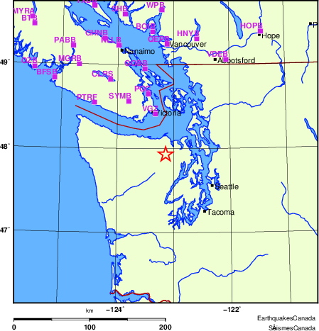 Map of Regional Seismographs