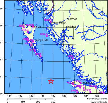 Map of Regional Seismographs