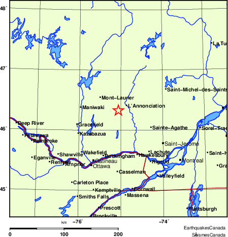 Map of Earthquake Localities