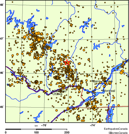 Map of earthquakes magnitude 2.0 and larger, 2000 - present