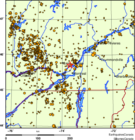 Map of earthquakes magnitude 2.0 and larger, 2000 - present