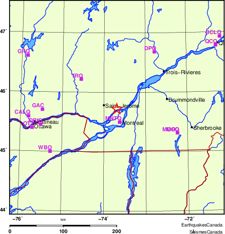 Map of Regional Seismographs