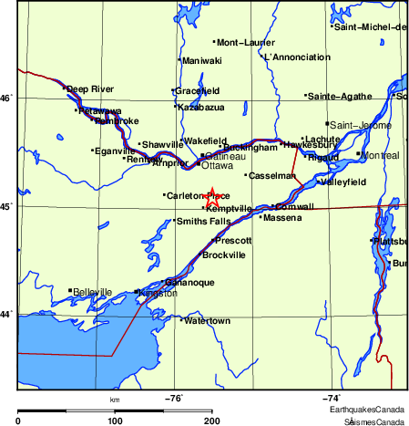 Map of Earthquake Localities