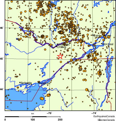 Map of earthquakes magnitude 2.0 and larger, 2000 - present