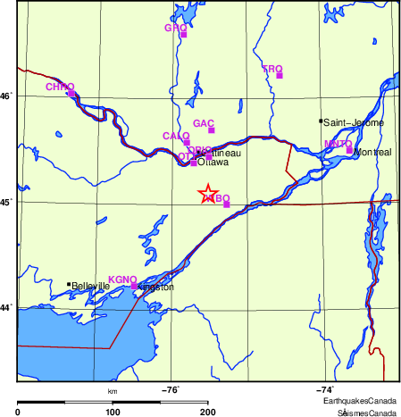 Map of Regional Seismographs