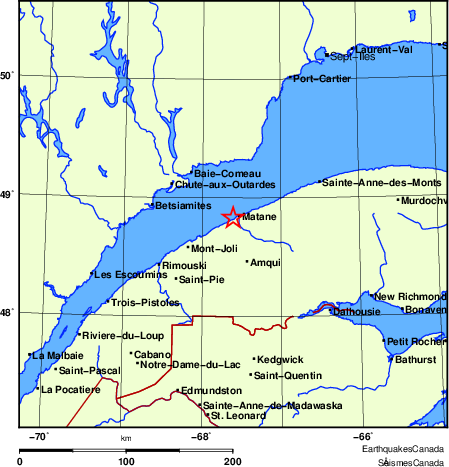 Map of Earthquake Localities