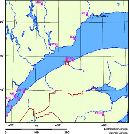 Map of Regional Seismographs
