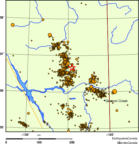 Map of earthquakes magnitude 2.0 and larger, 2000 - present
