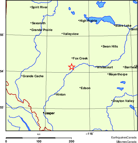 Map of Earthquake Localities