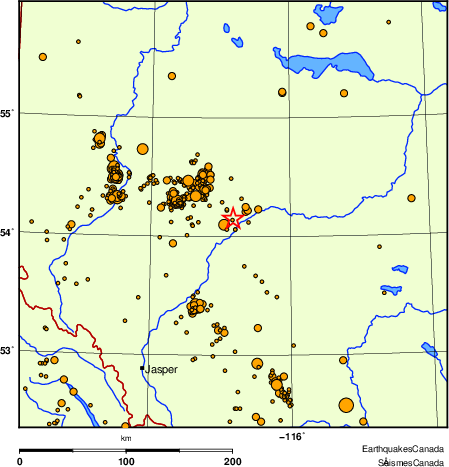 Map of earthquakes magnitude 2.0 and larger, 2000 - present