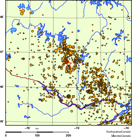 Map of earthquakes magnitude 2.0 and larger, 2000 - present