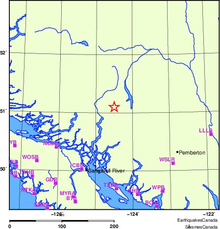 Map of Regional Seismographs