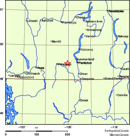 Map of Earthquake Localities