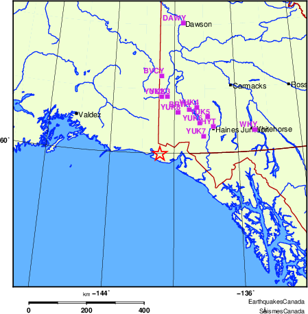 Map of Regional Seismographs
