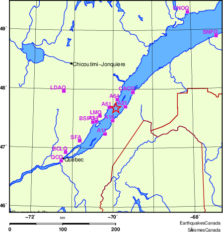 Map of Regional Seismographs