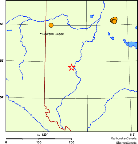 Map of historical earthquakes magnitude 5.0 and larger. Details in the data table below