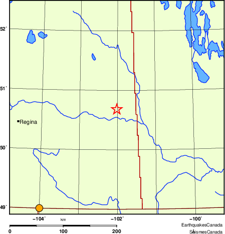 Map of historical earthquakes magnitude 5.0 and larger. Details in the data table below