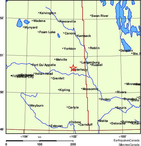 Map of Earthquake Localities